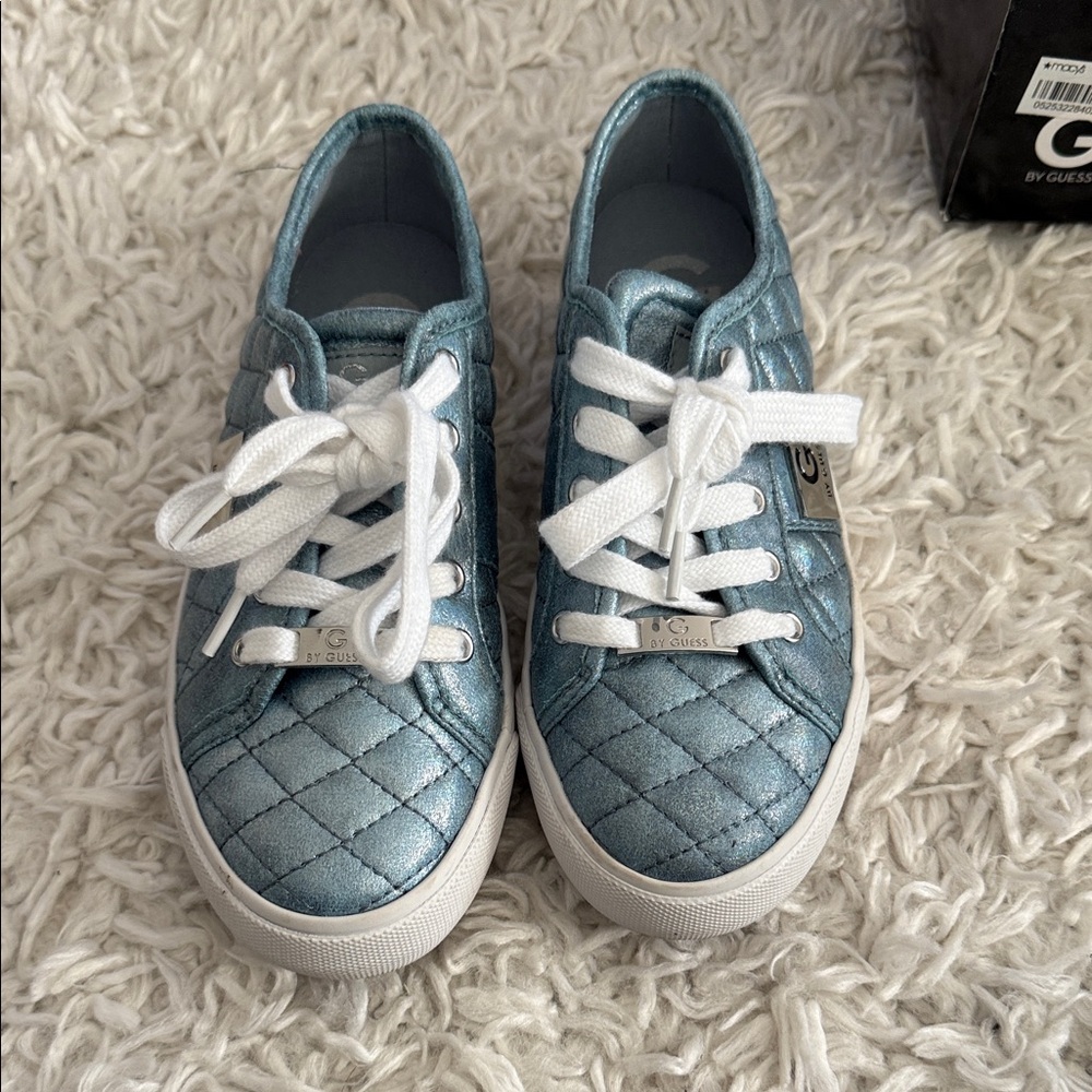 GUESS Kids Metallic Blue Quilted Sneakers